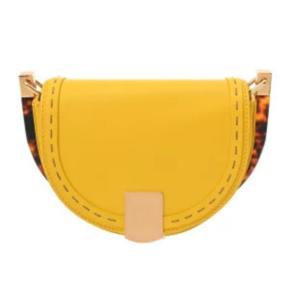 Fendi Moonlight Yellow ABVL 120805 218 Calf Leather Shoulder Bag